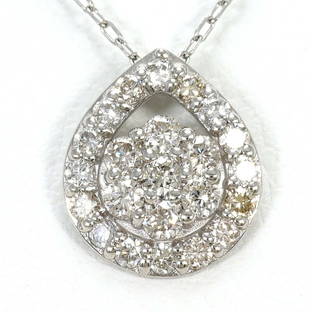 PT900 Platinum / PT850 Necklace with 0.30ct Diamond, Total Weight 1.4g, 40cm ...
